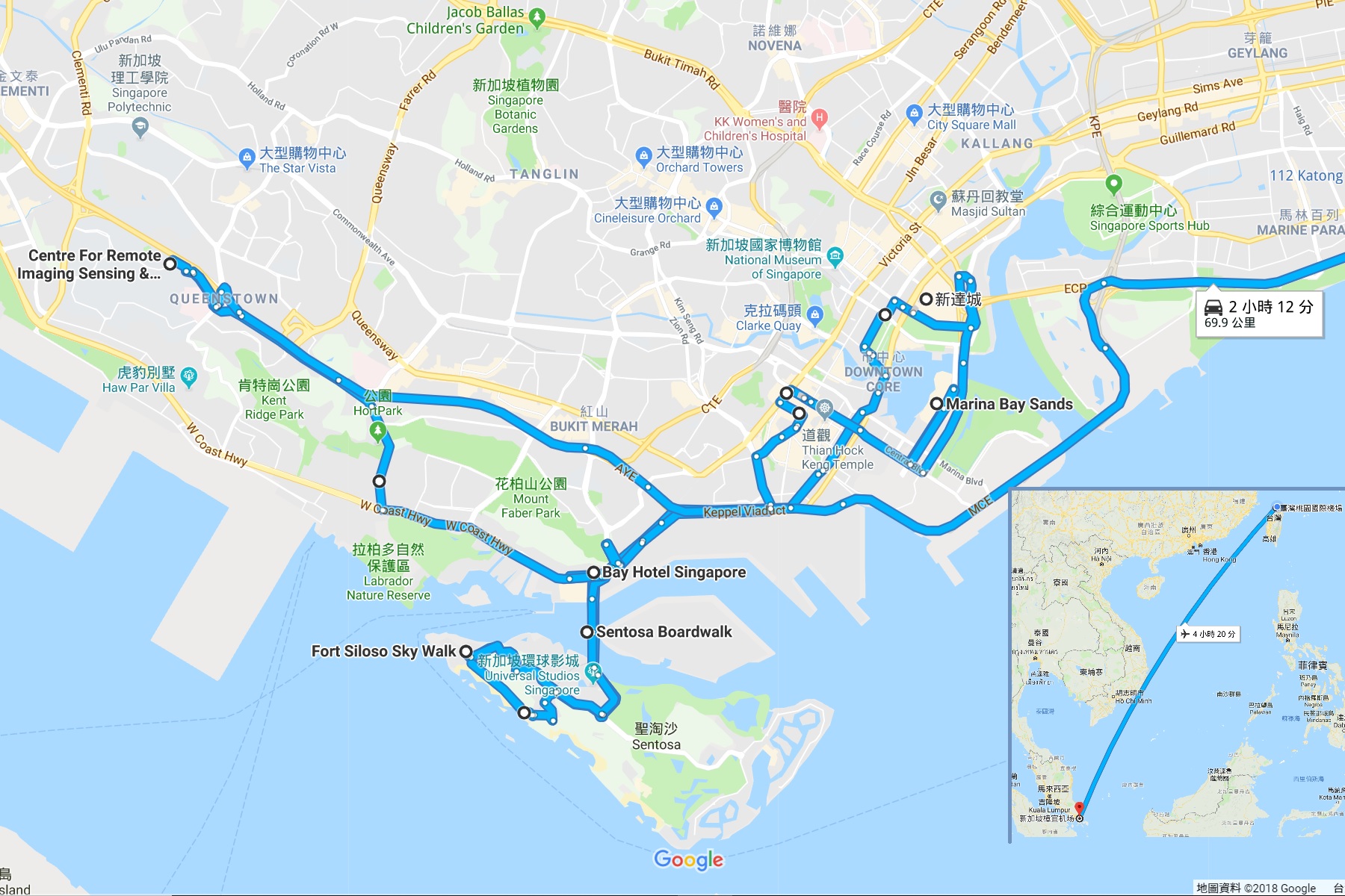 Map for Singapore Trip